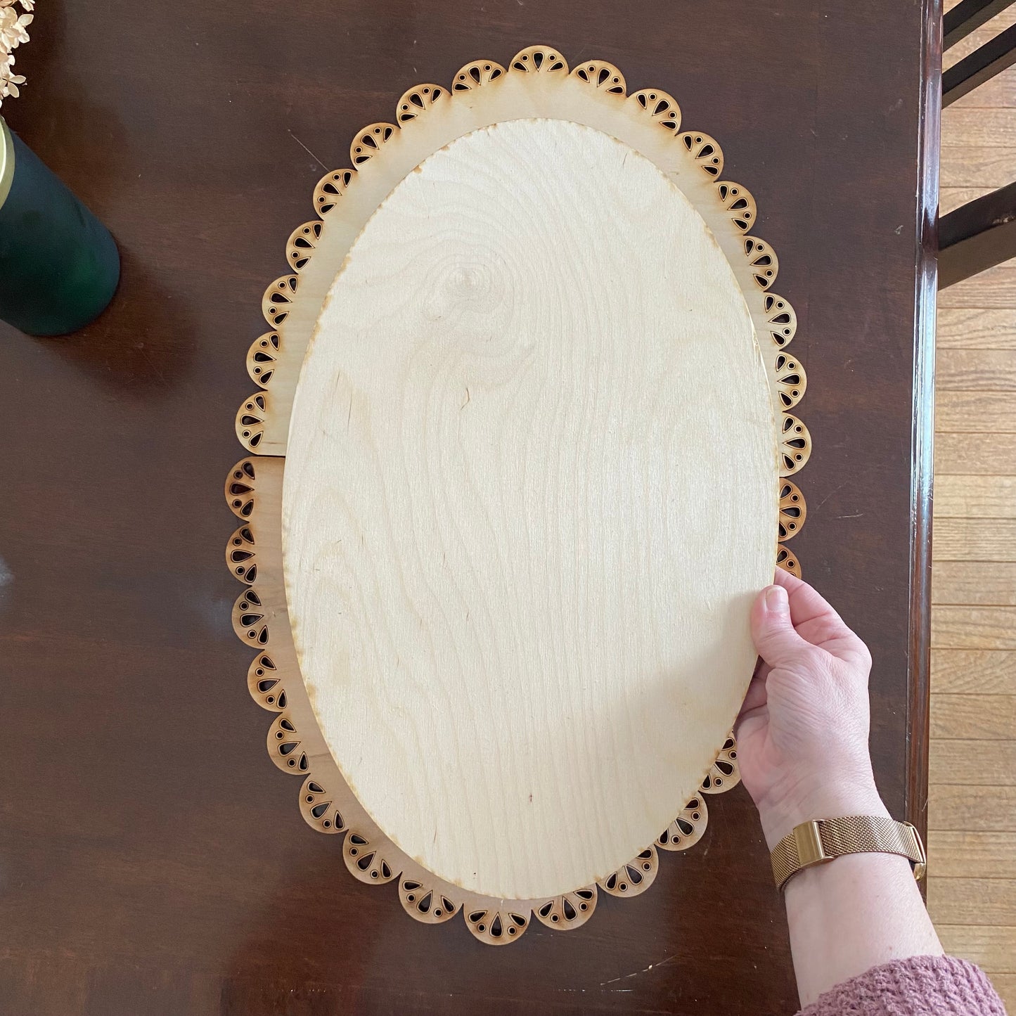 DIY Platter -with faux lace trim