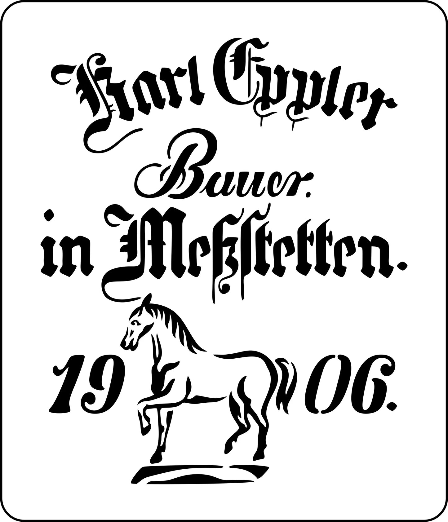 1906 Horse Grain Stencil by JRV
