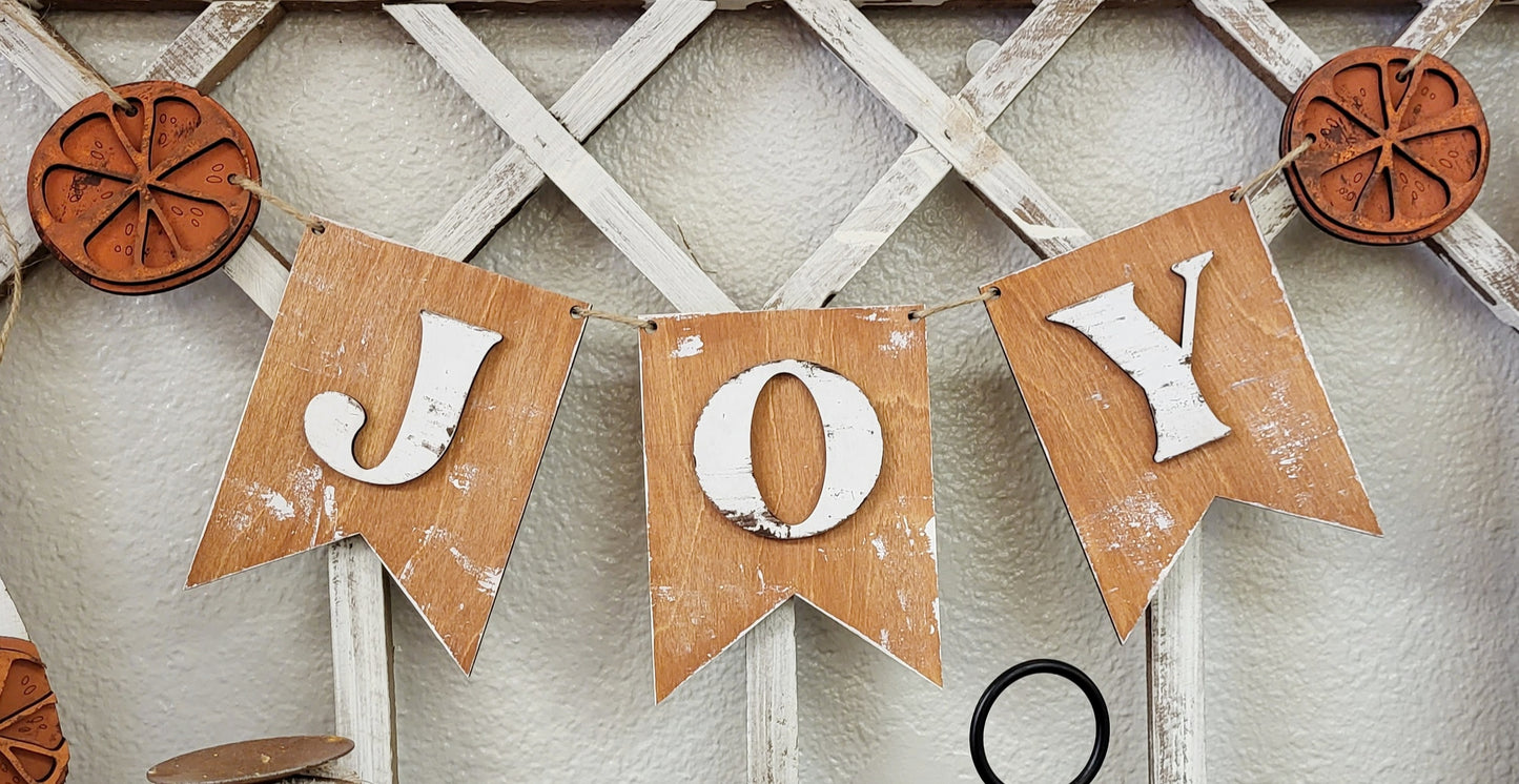 DIY JOY Banner cut outs - unfinished