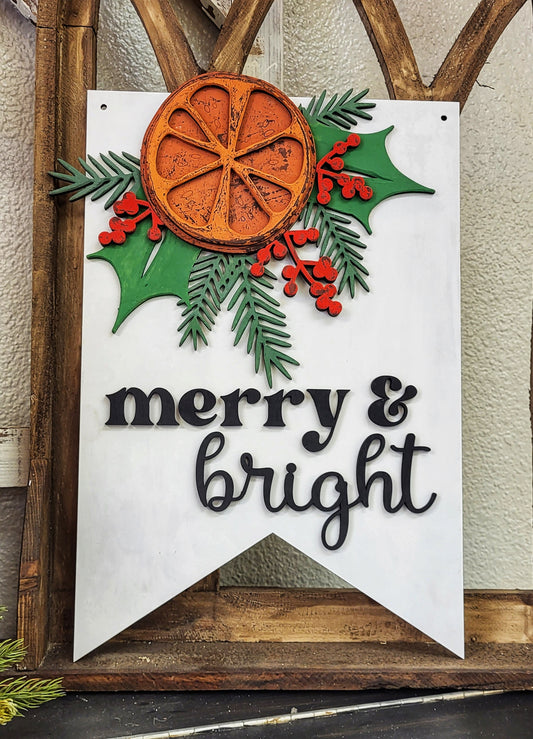DIY Merry & Bright Wall Decor - unfinished DIY