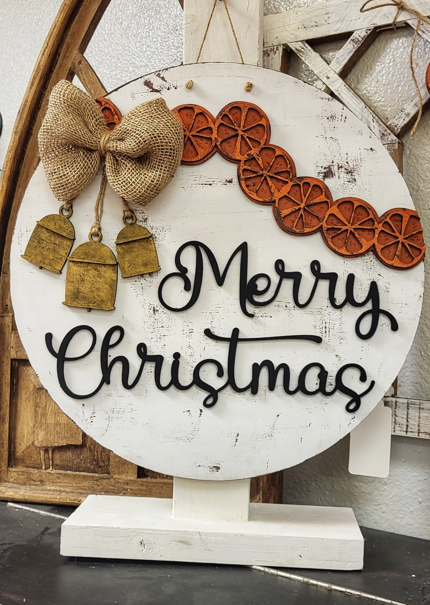 DIY Merry & Bright Round Wall Decor - unfinished DIY