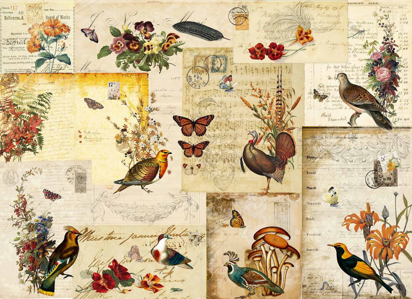 Fall Flock - Decoupage Paper - Roycycled Treasure
