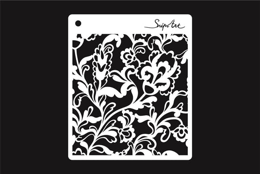 Baroque Garen - Flora Stencil 15cm x 15cm