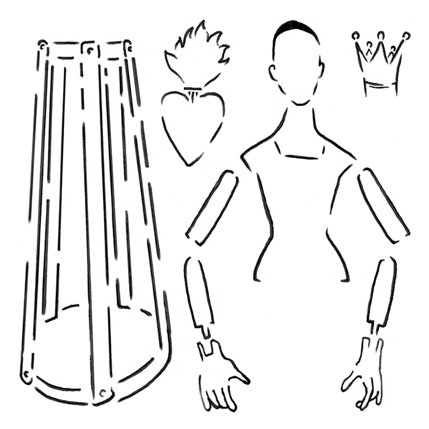 Roycycled Paper Doll Stencil