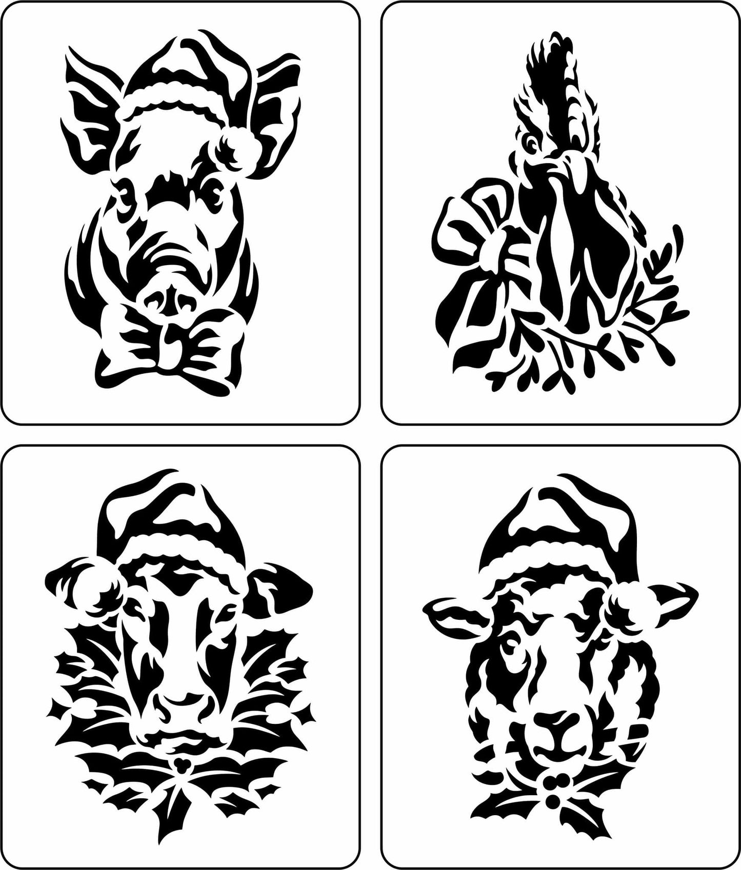 Christmas Farm Animals Stencils by JRV