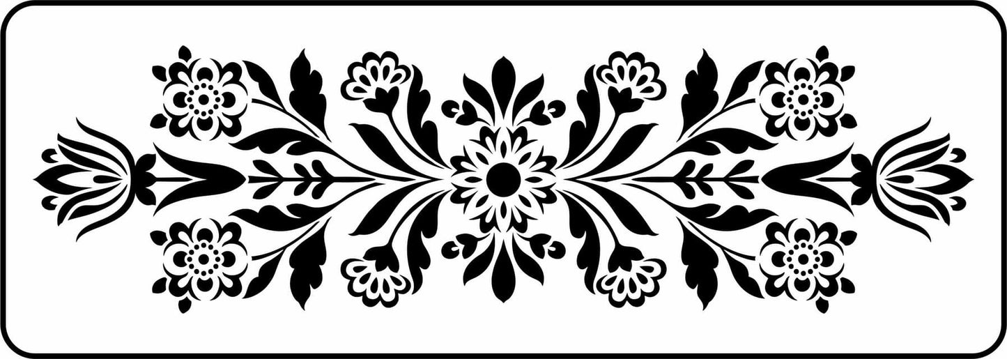 Folk Floral Swag Stencil by JRV