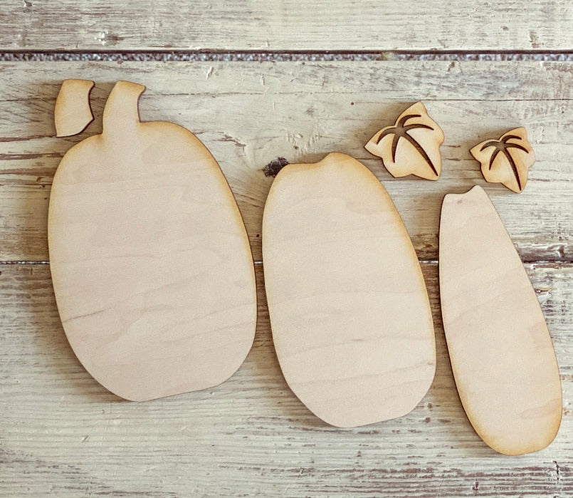 Set of 3 DIY pumpkin decor - unfinished