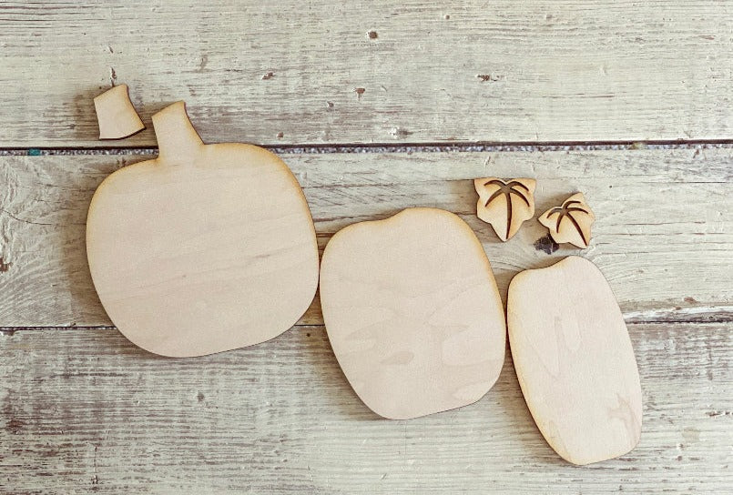 Set of 3 DIY pumpkin decor - unfinished