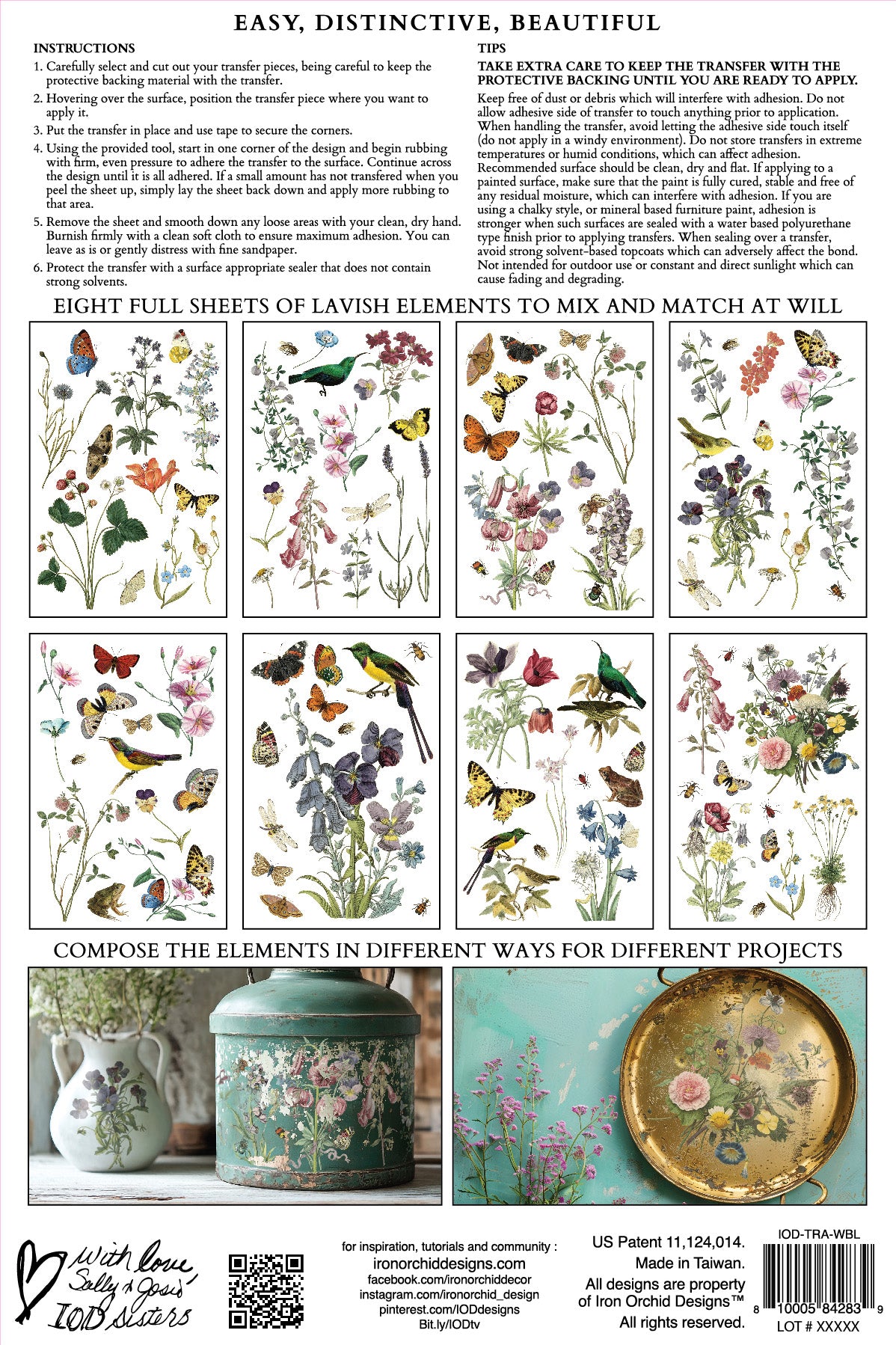 Wilde Bloemen IOD - TRANSFER 8 x 12” PAD