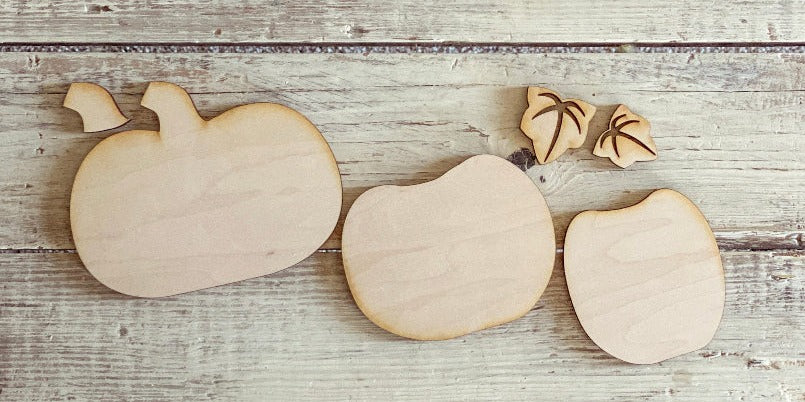 Set of 3 DIY pumpkin decor - unfinished