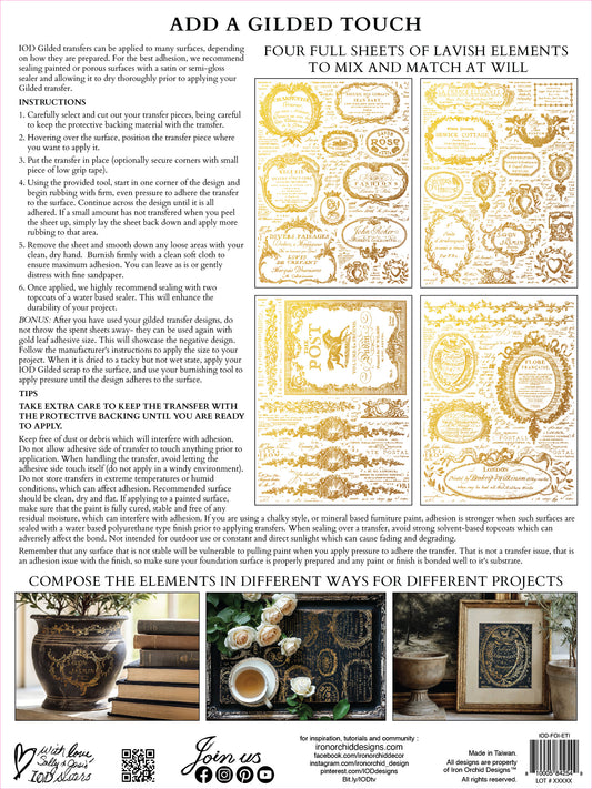 Etiquettes IOD Foil TRANSFER PAD 12" x 16"