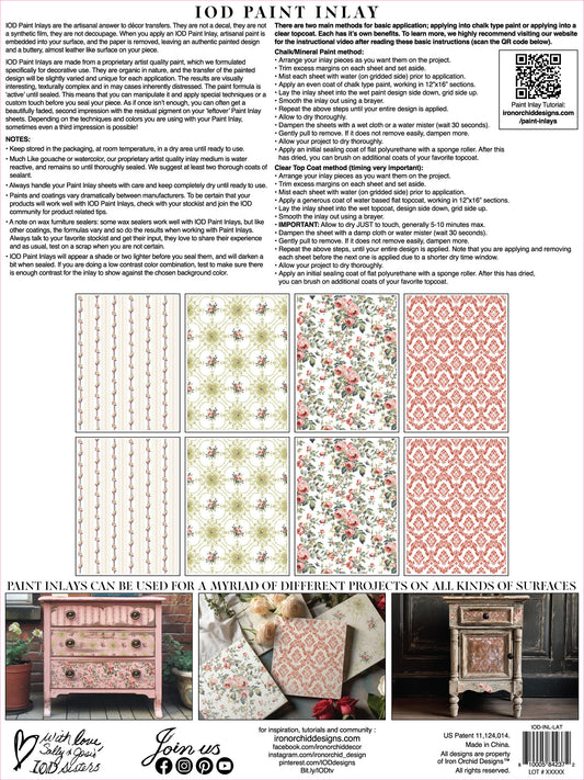 Lattice Rose Paint InLay by IOD