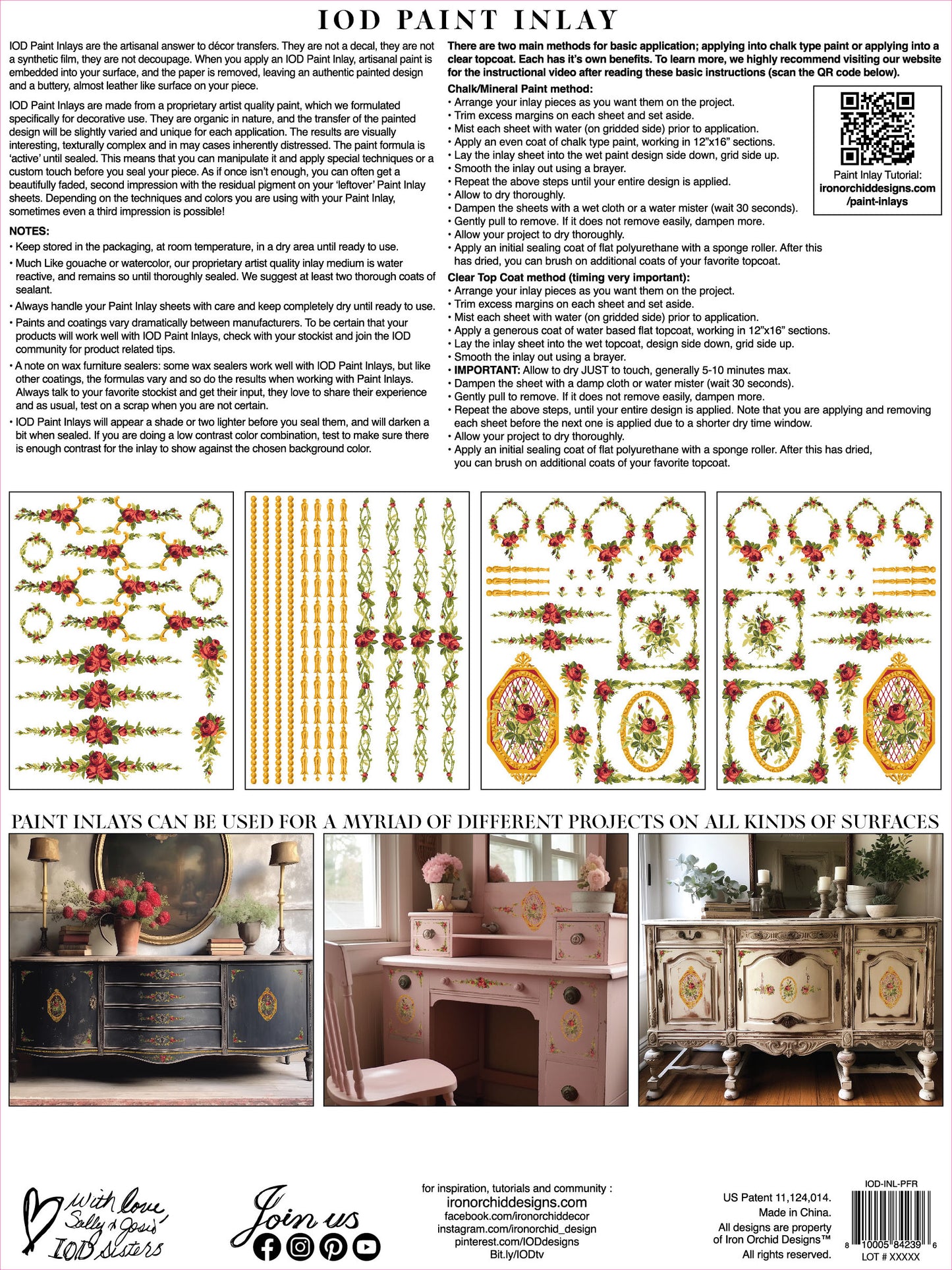 Petite Fleur Red Paint InLay by IOD