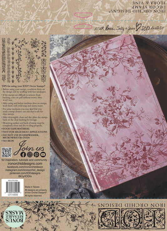 IOD FLORA & VINE 12×12 DECOR STAMP