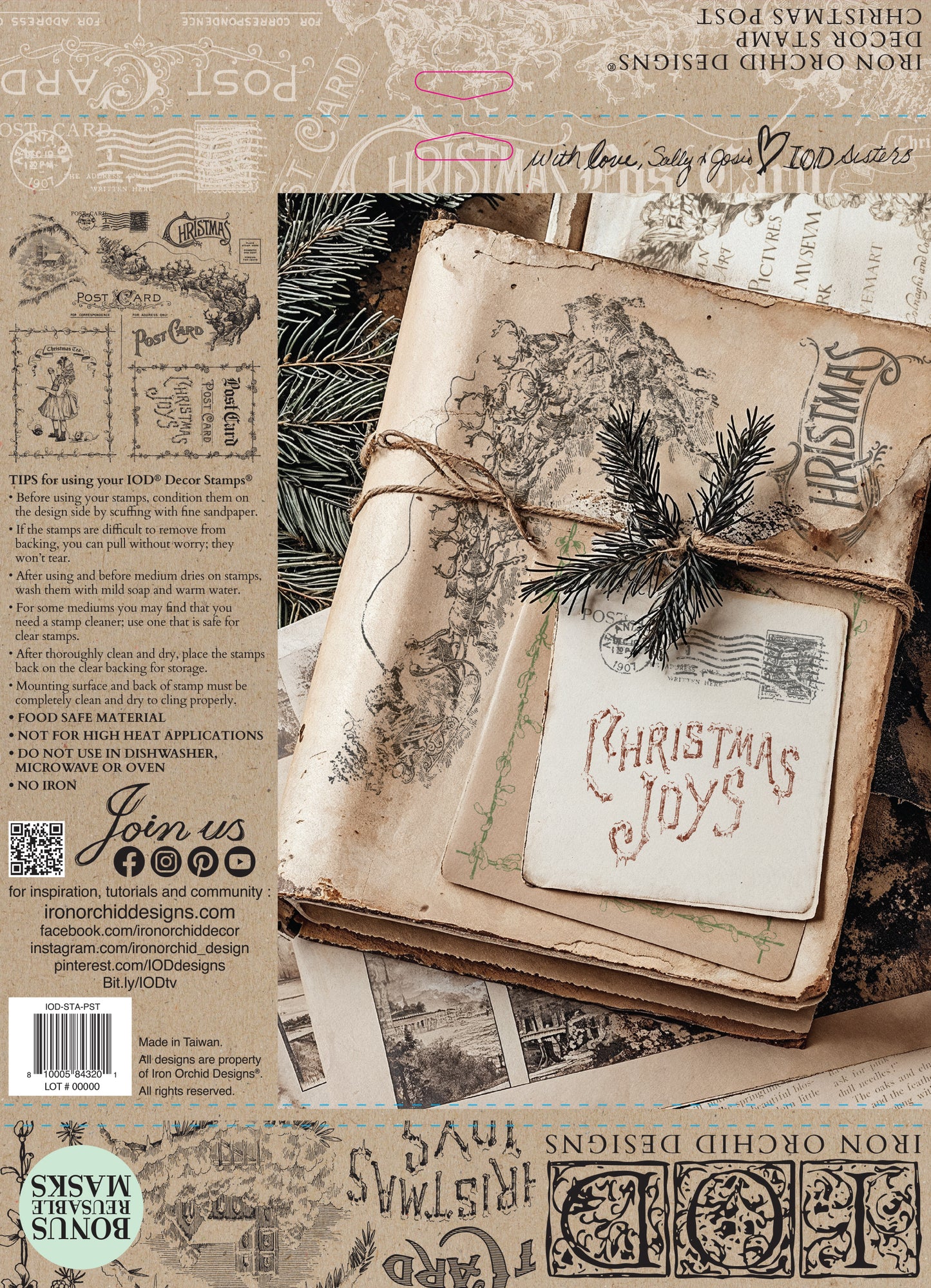 PRE- ORDER IOD Christmas Post 12Γ12 DECOR STAMP