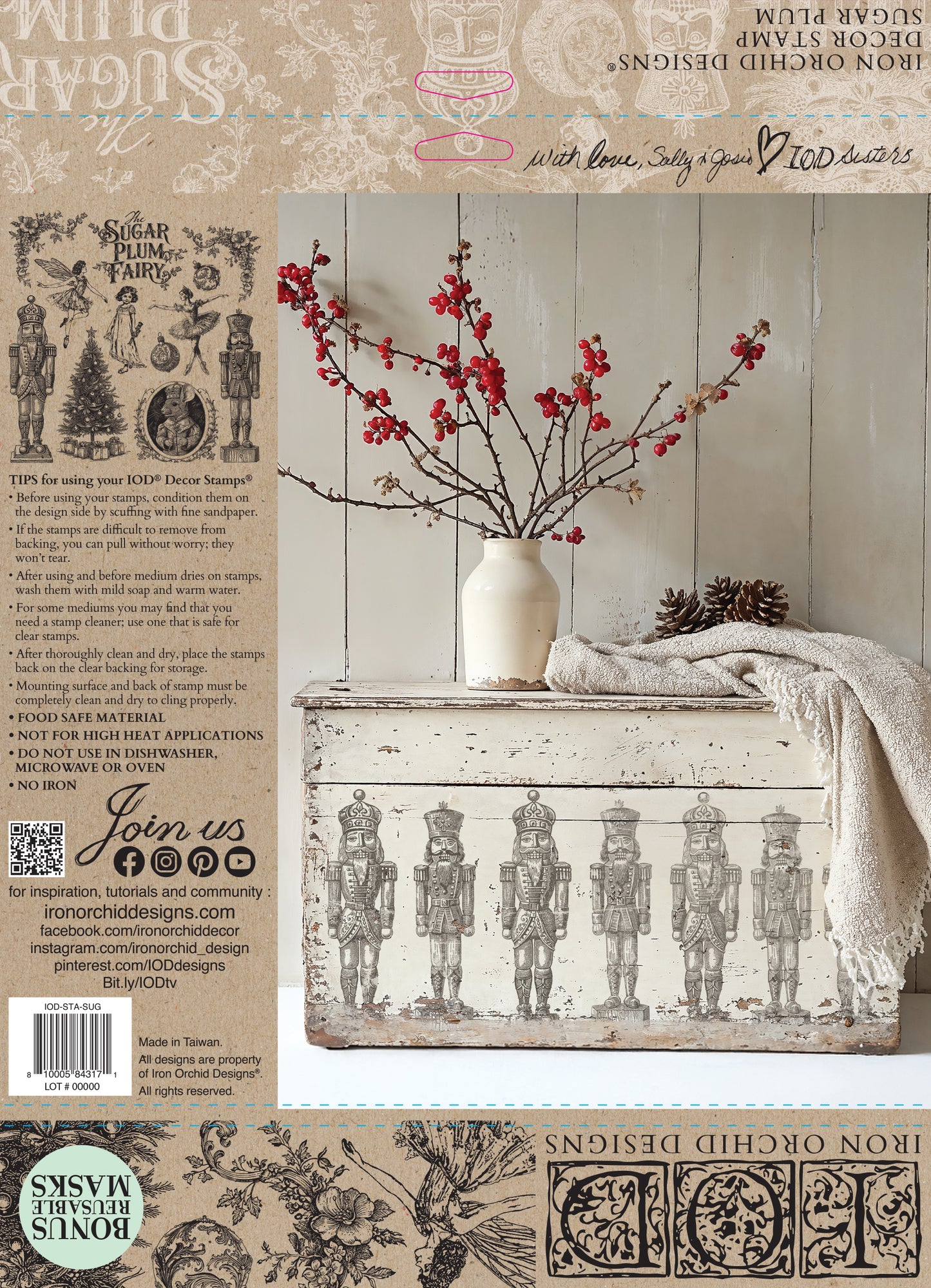 PRE - ORDER IOD Sugar Plum 12Γ12 DECOR STAMP
