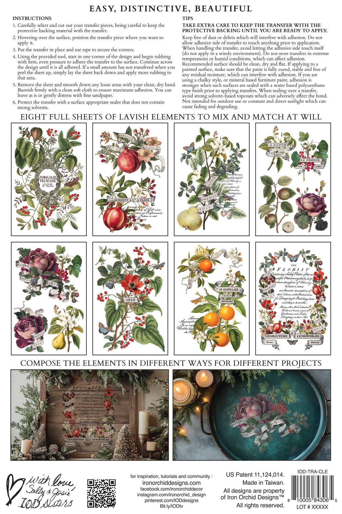 Pre- Order - IOD - Clementine TRANSFER 8 x 12ā PAD