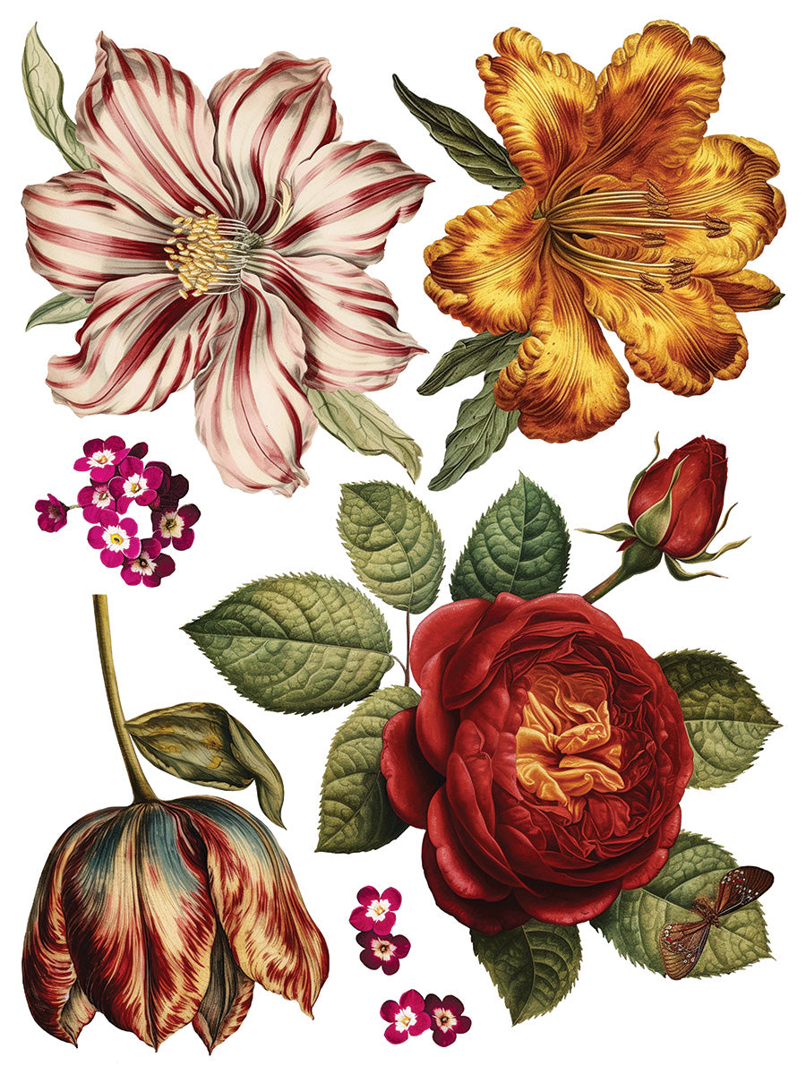 Collage de Fleurs IOD TRANSFER PAD 12 x 16"