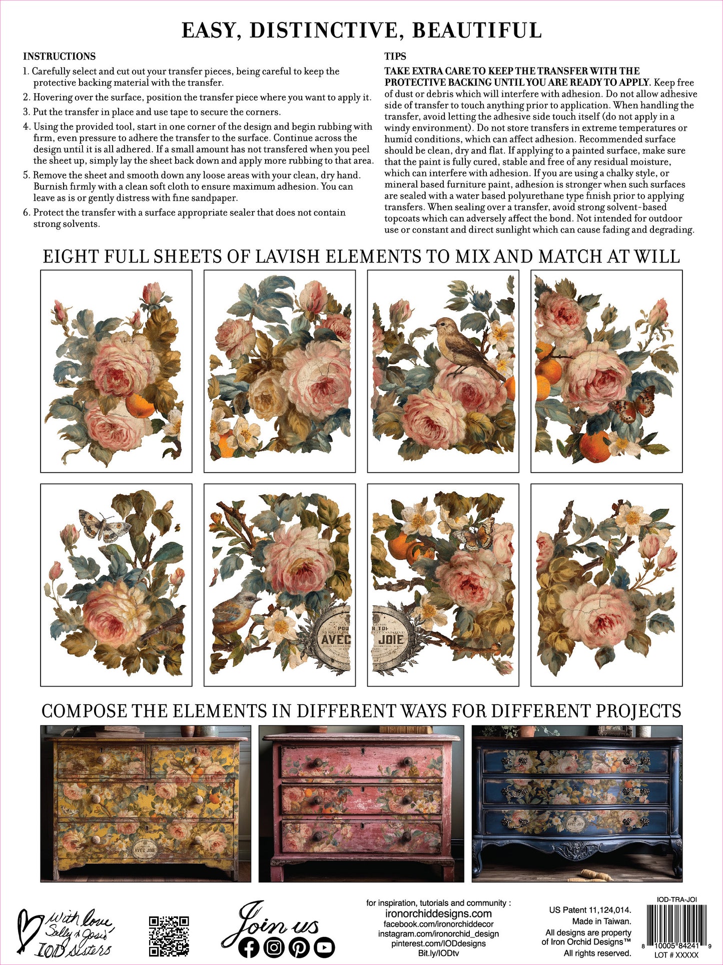 Joie Des Roses IOD TRANSFER PAD 12 x 16"