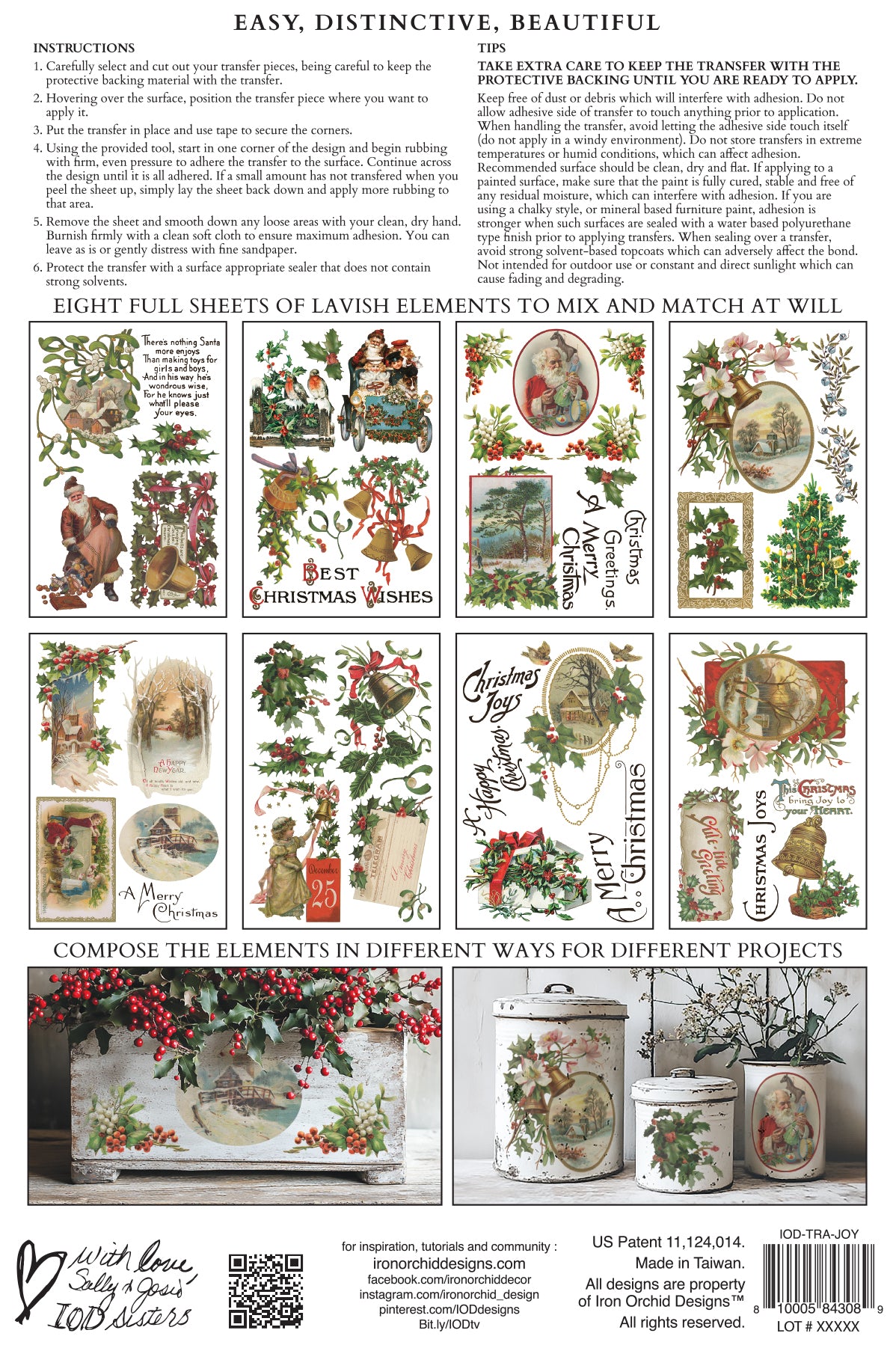 PRE- ORDER IOD - Christmas Joy TRANSFER 8 x 12ā PAD