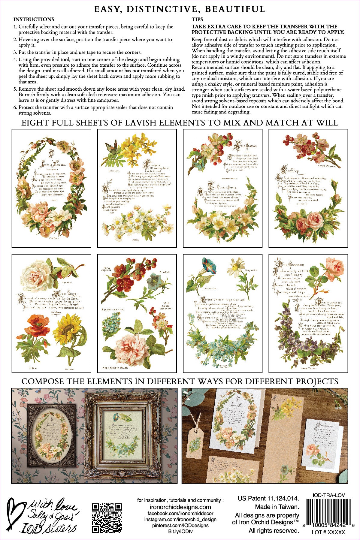 Lovers of Flowers IOD - TRANSFER PAD