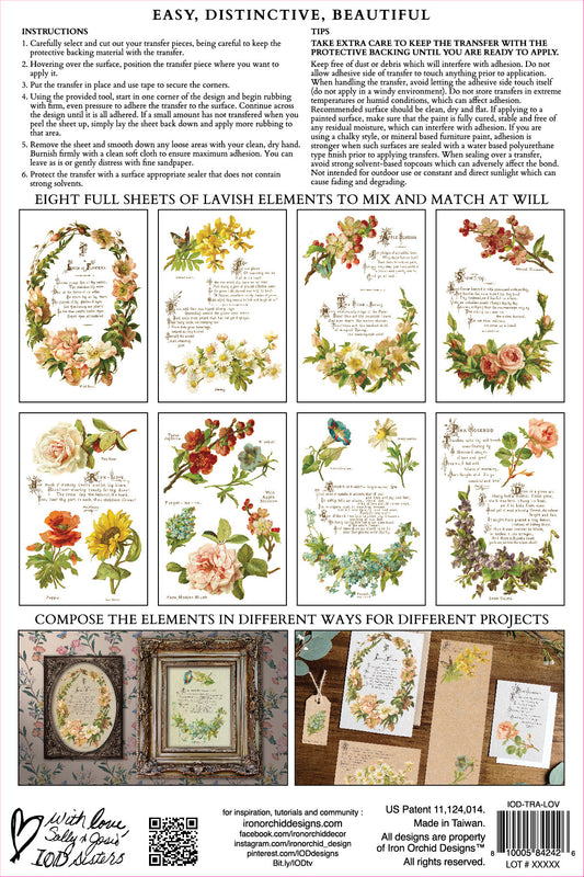 Lovers of Flowers IOD - TRANSFER PAD