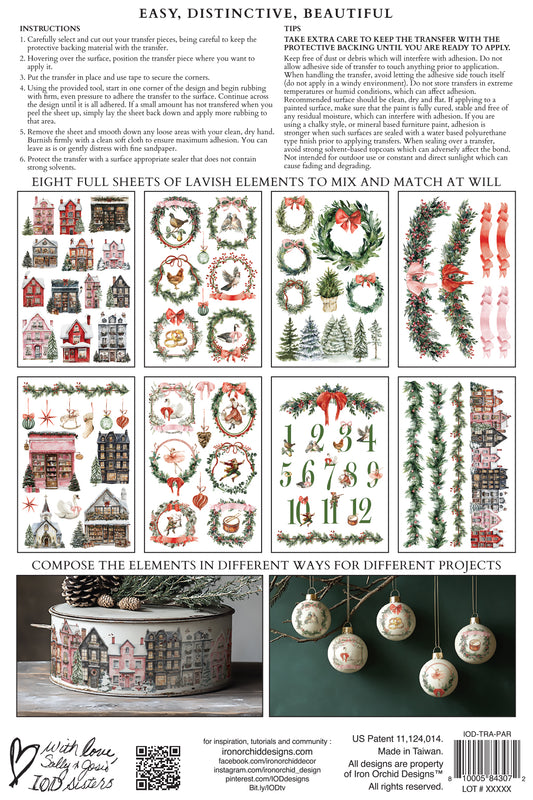 IOD - Partridge Lane TRANSFER 8 x 12” PAD