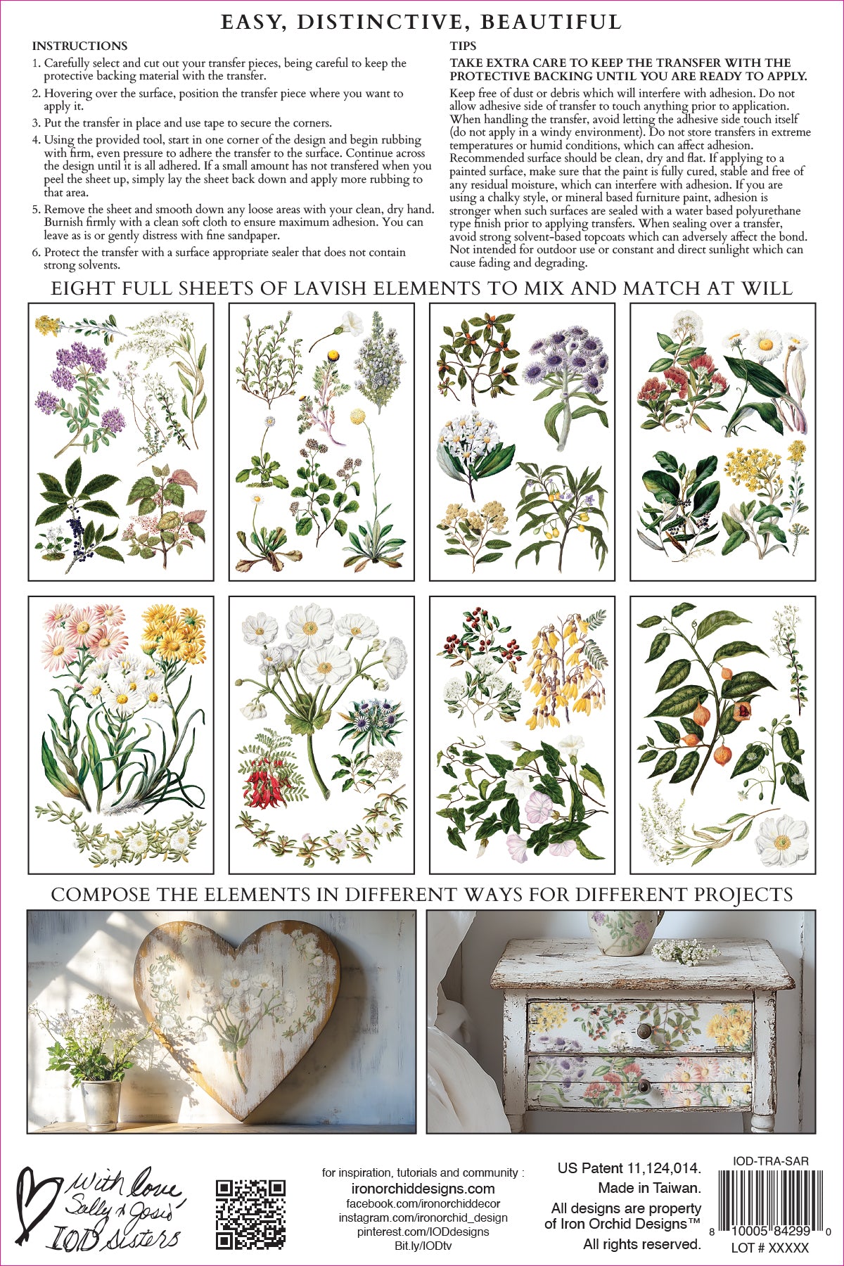 IOD - SARAH FEATON’S BOTANICALS TRANSFER 8 x 12” PAD