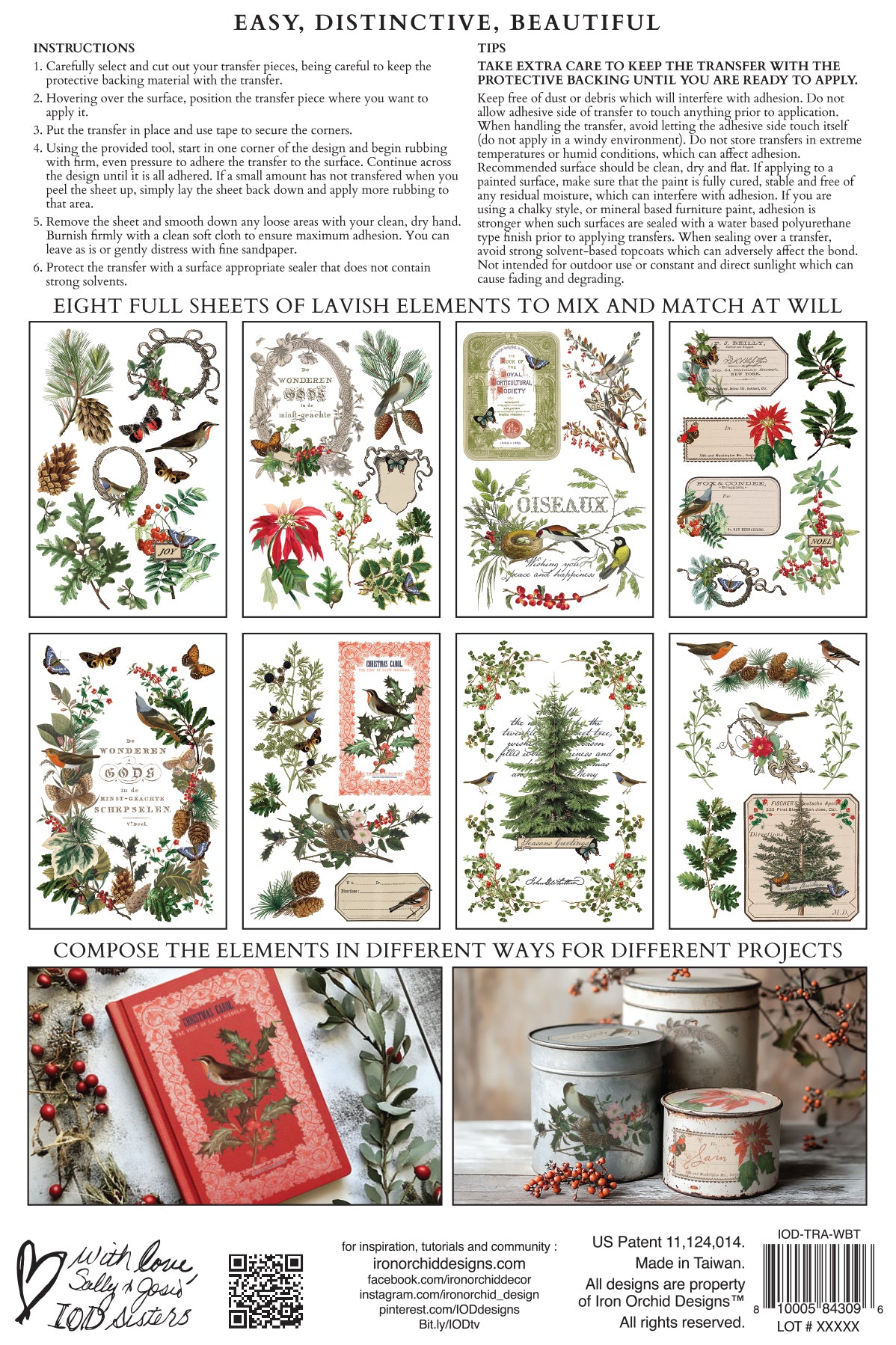 PRE- ORDER IOD - Winter Botanist TRANSFER 8 x 12ā PAD