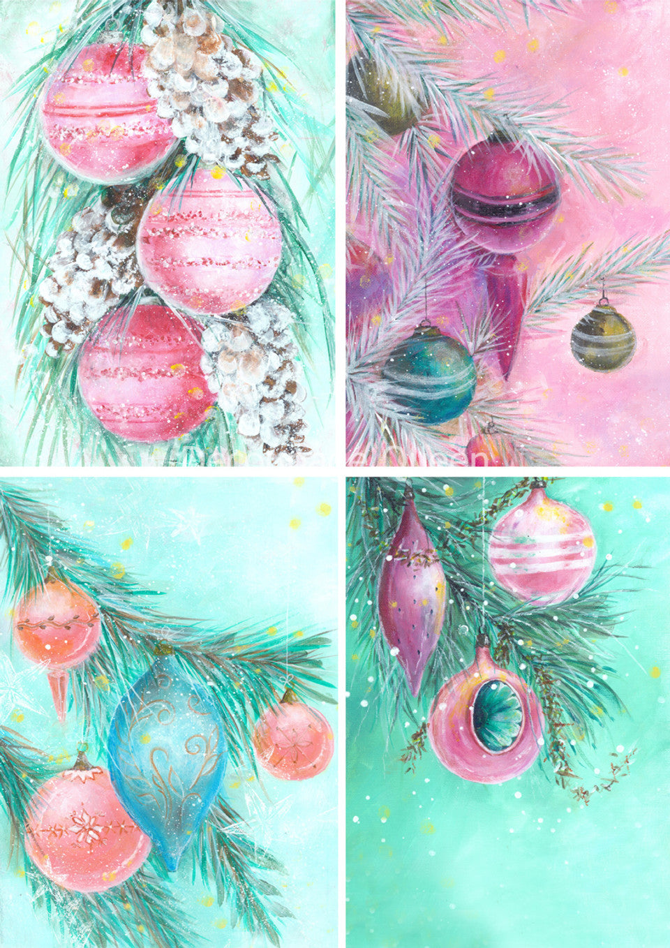 Ellen J Goods - Retro Christmas 4 Pack Rice Paper A3