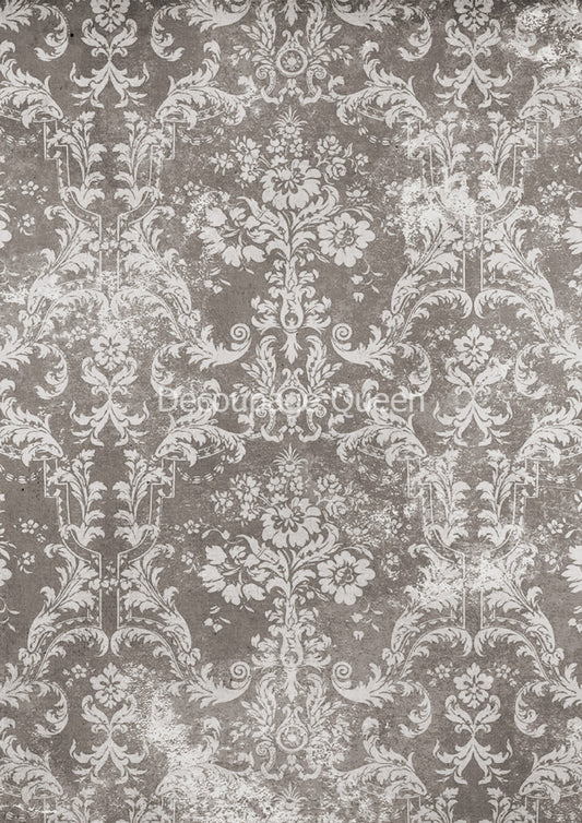 Winter Damask Rice Paper A3 Plus