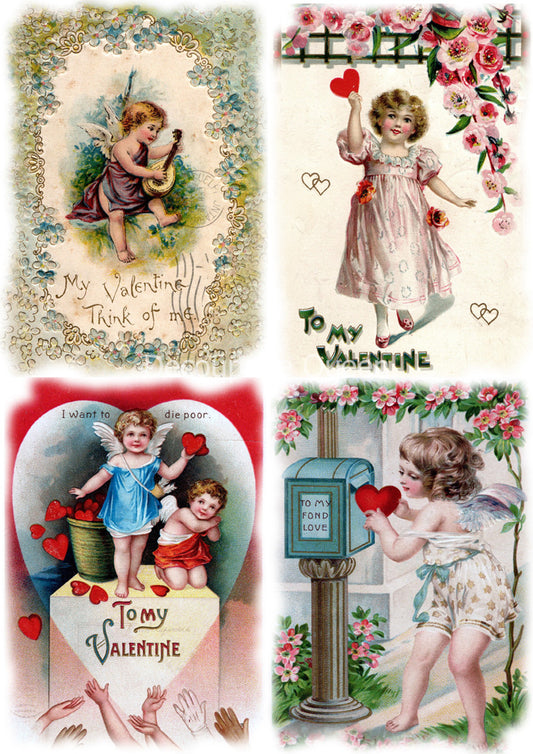 Valentines Greetings Rice Paper A3