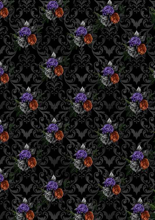 Halloween Floral - Rice Paper A4