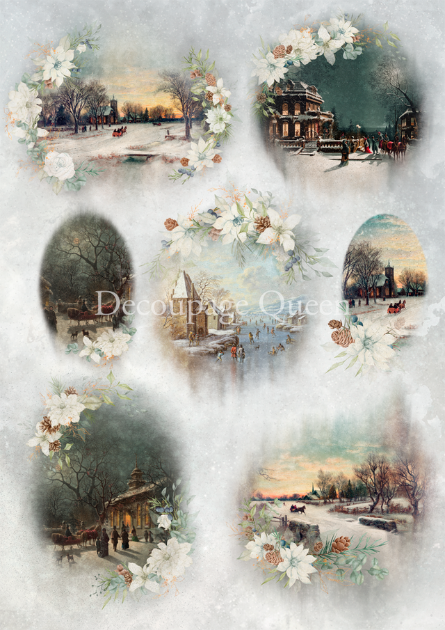 Dainty and Queen Winter Scenes Rice Paper