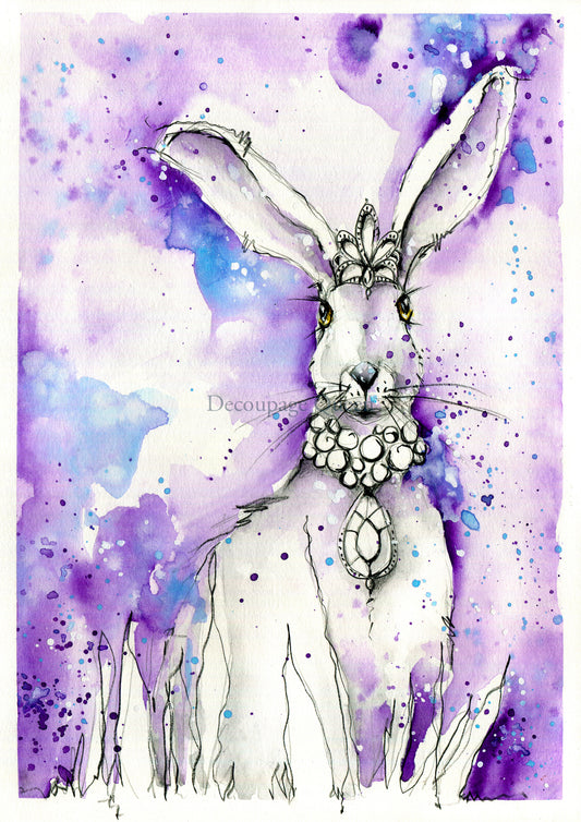 Bernadette Purple A4 Rice Paper Decoupage Queen - Toni Burt