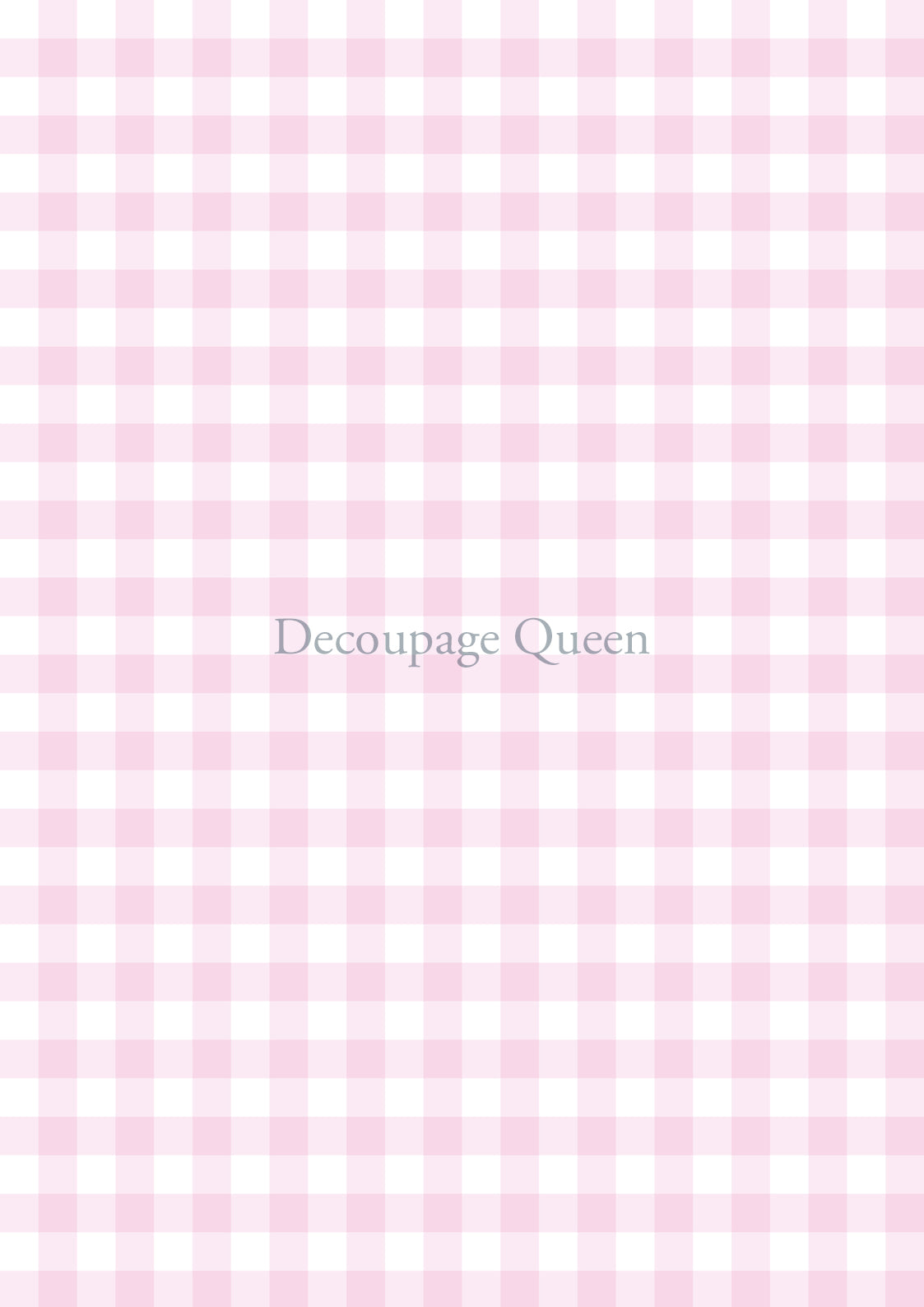 Pink Gingham Rice Paper A3 Decoupage Queen