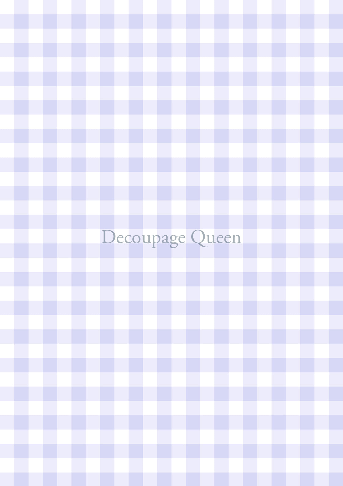 Purple Gingham A4 Rice Paper Decoupage Queen