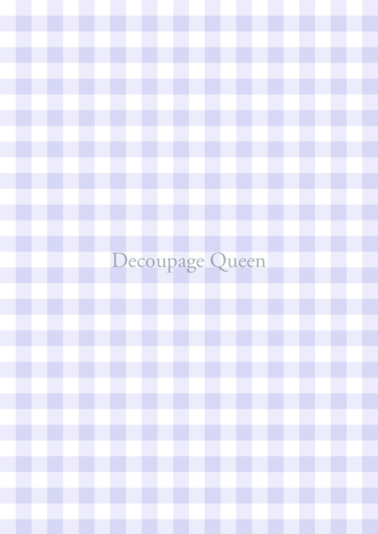 Purple Gingham Rice Paper A3 Decoupage Queen