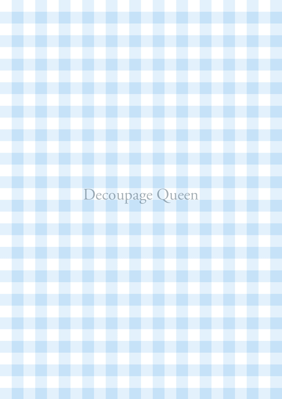 Blue Gingham A4 Rice Paper Decoupage Queen
