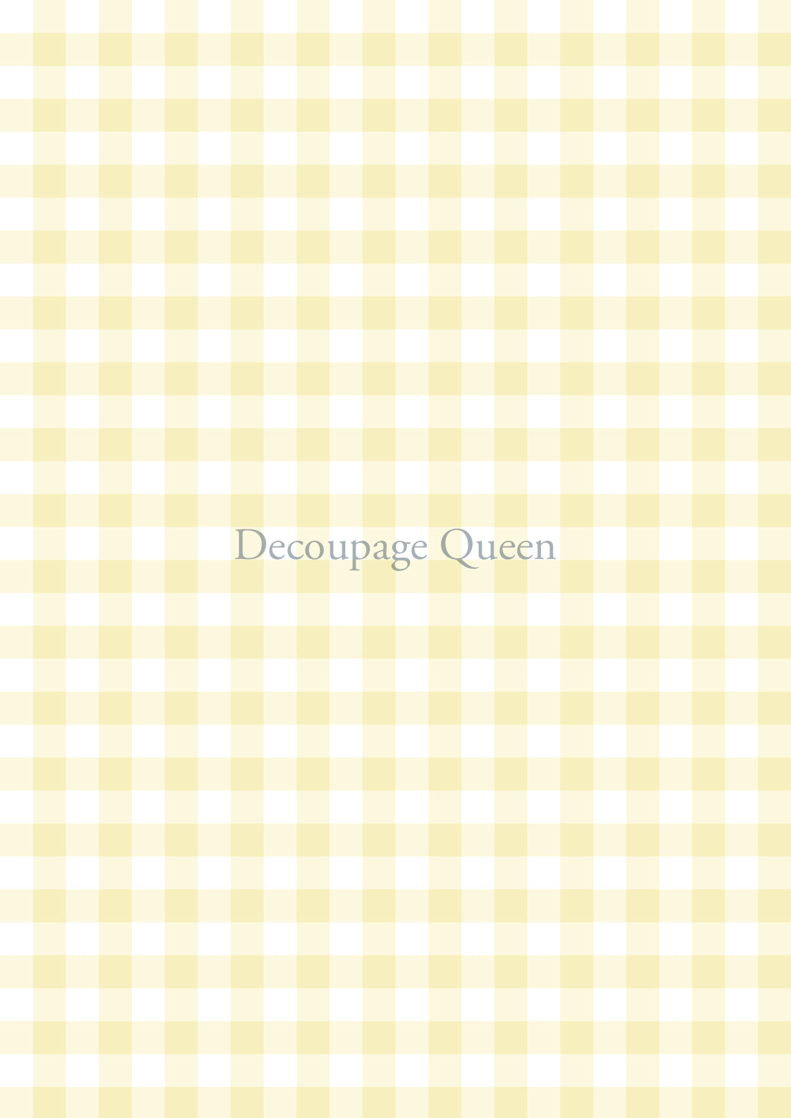 Yellow Gingham Rice Paper A3 Decoupage Queen