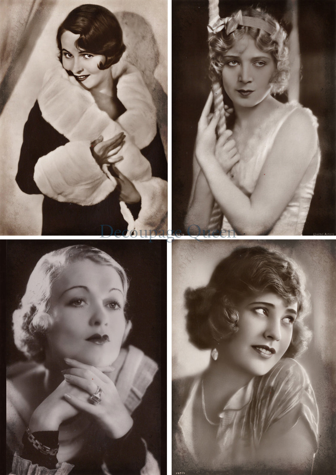 Golden Age Four Pack -1 A4 Rice Paper Decoupage Queen