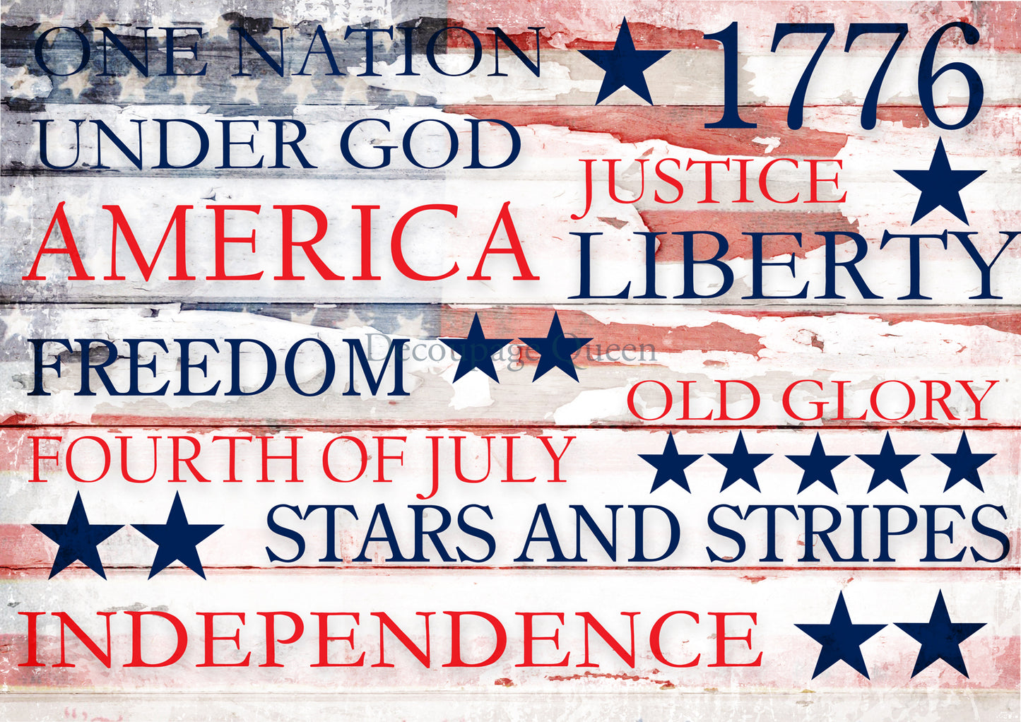 Independence Day Rice Paper A3 Decoupage Queen