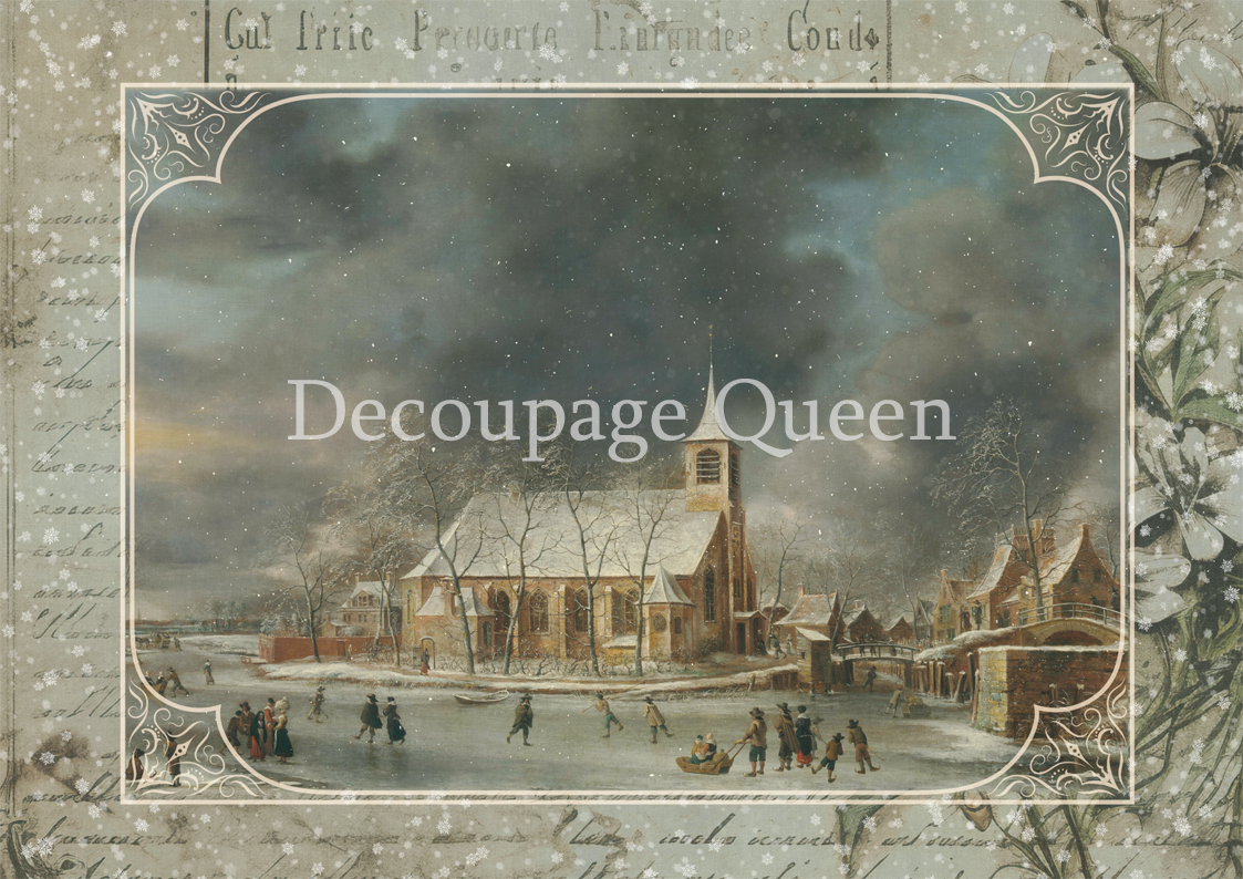 Dainty and the Queen - Winter Joy A3 Rice Paper Decoupage Queen