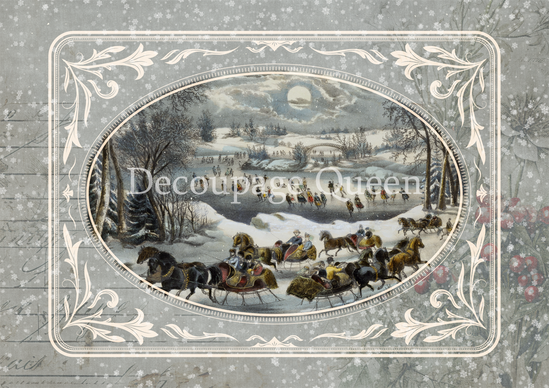 Dainty and the Queen - Central Park A4 Rice Paper Decoupage Queen