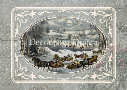 Dainty and the Queen - Central Park A4 Rice Paper Decoupage Queen