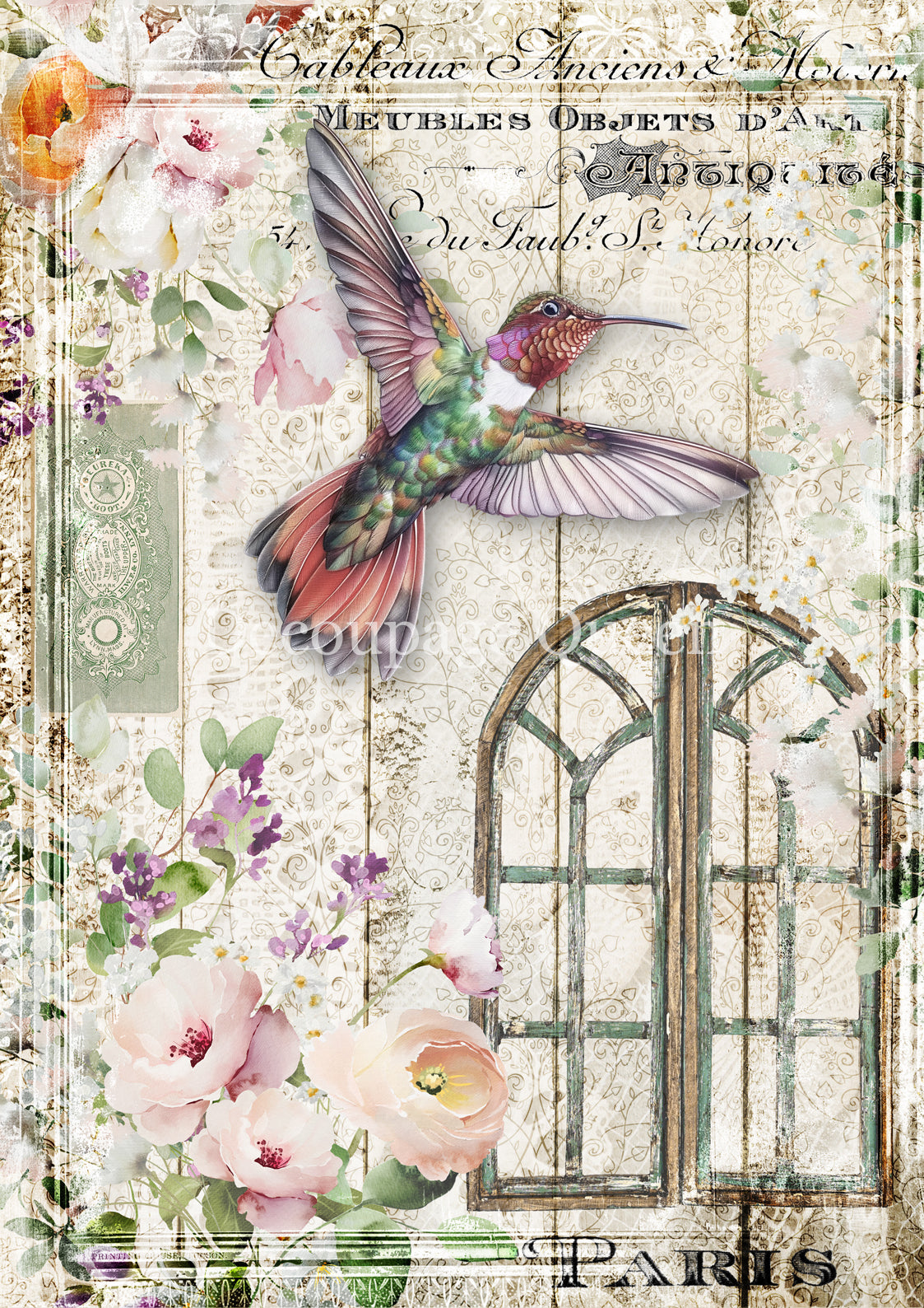 Airy Hummingbird A4 Rice Paper Decoupage Queen