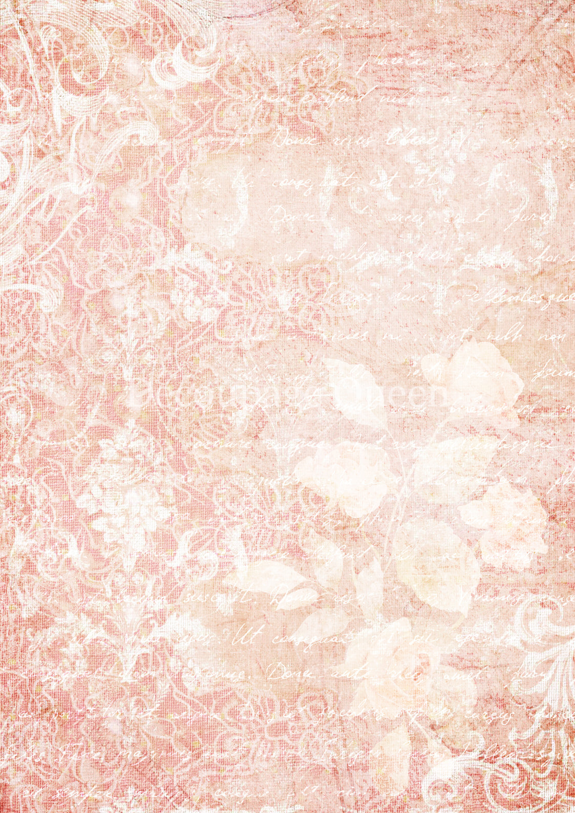 Pink Textures A4 Rice Paper Decoupage Queen