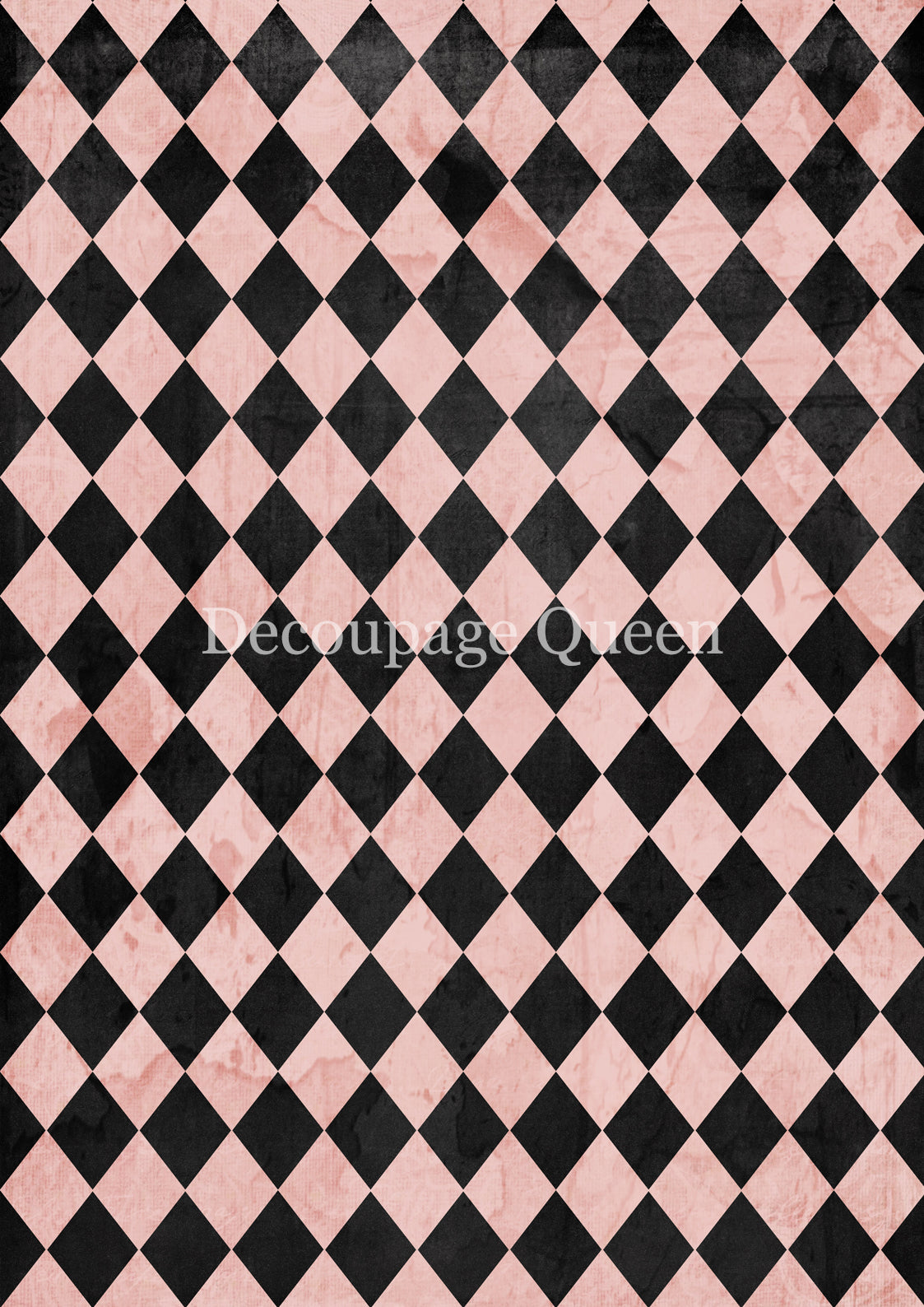 Pink and Black Harlequin A3 Decoupage Queen