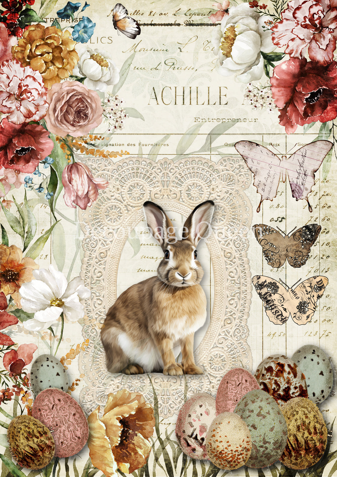 Easter Wishes A4 Rice Paper Decoupage Queen