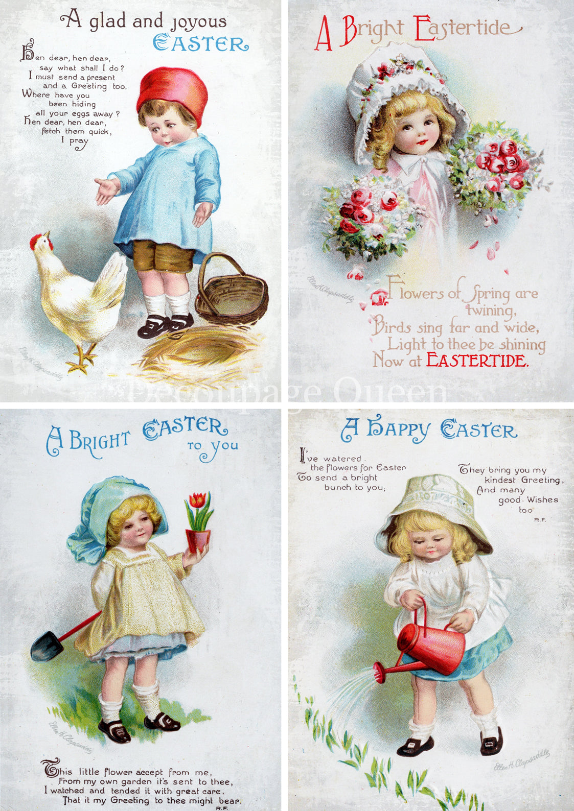 Vintage Eastertide Four Pack A3 Decoupage Queen - Arrving Soon